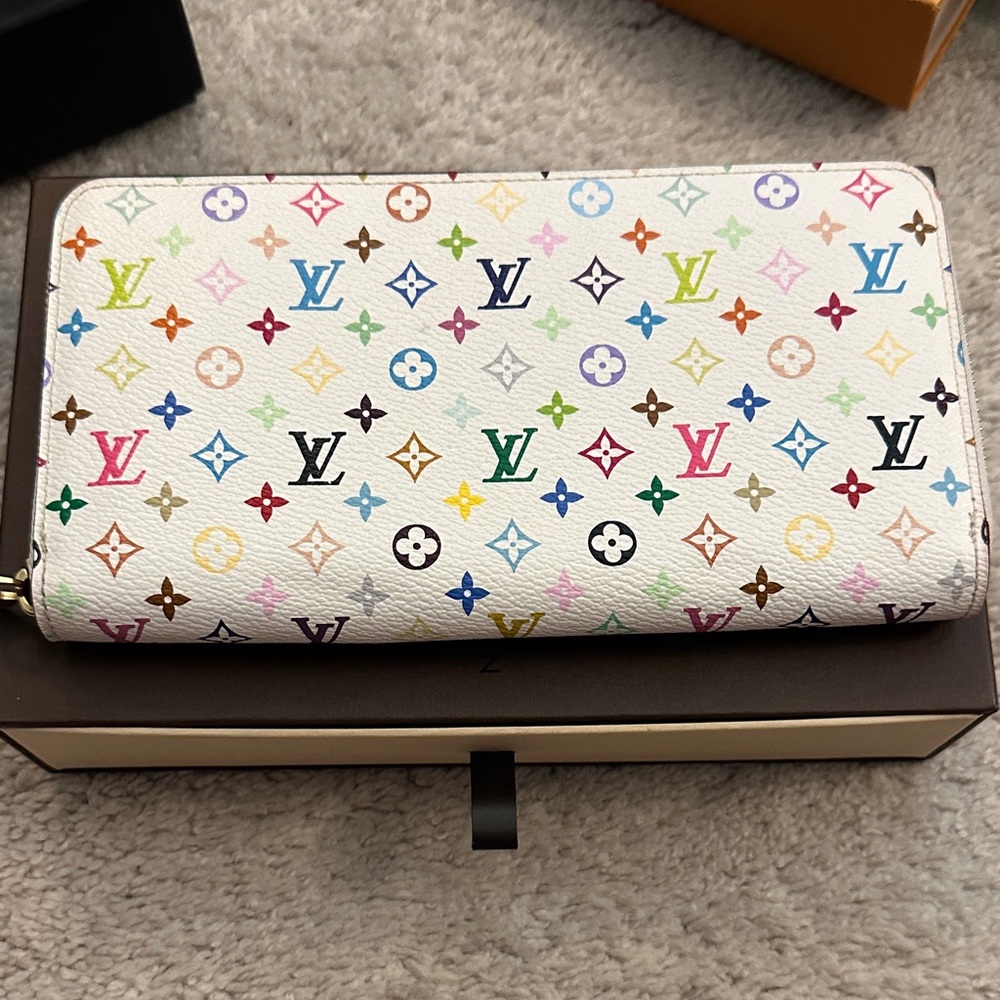 Louis Vuitton White Multicolor Monogram Wallet